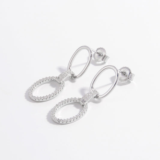 Zircon 925 Sterling Silver Dangle Earrings apparel & accessories