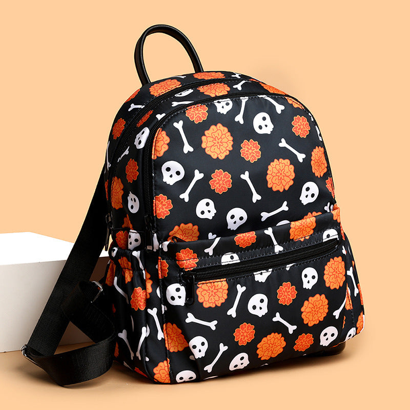 Halloween Skull Print Backpack For Women halloween