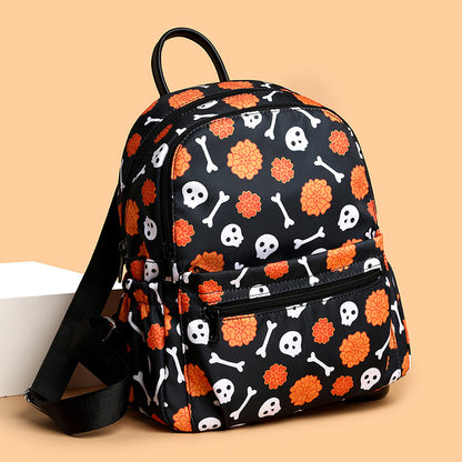 Halloween Skull Print Backpack For Women halloween