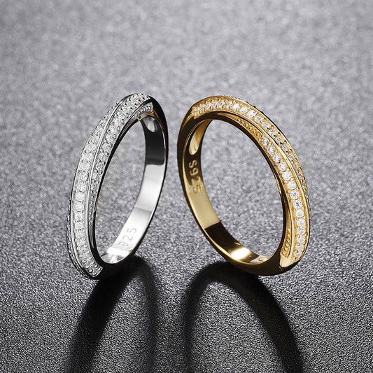 Mobius Strip Moissanite Cord For Braiding Ring Women Jewelry