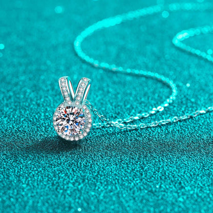 1 Carat Moissanite Rabbit Ears Shape Pendant Necklace apparel & accessories