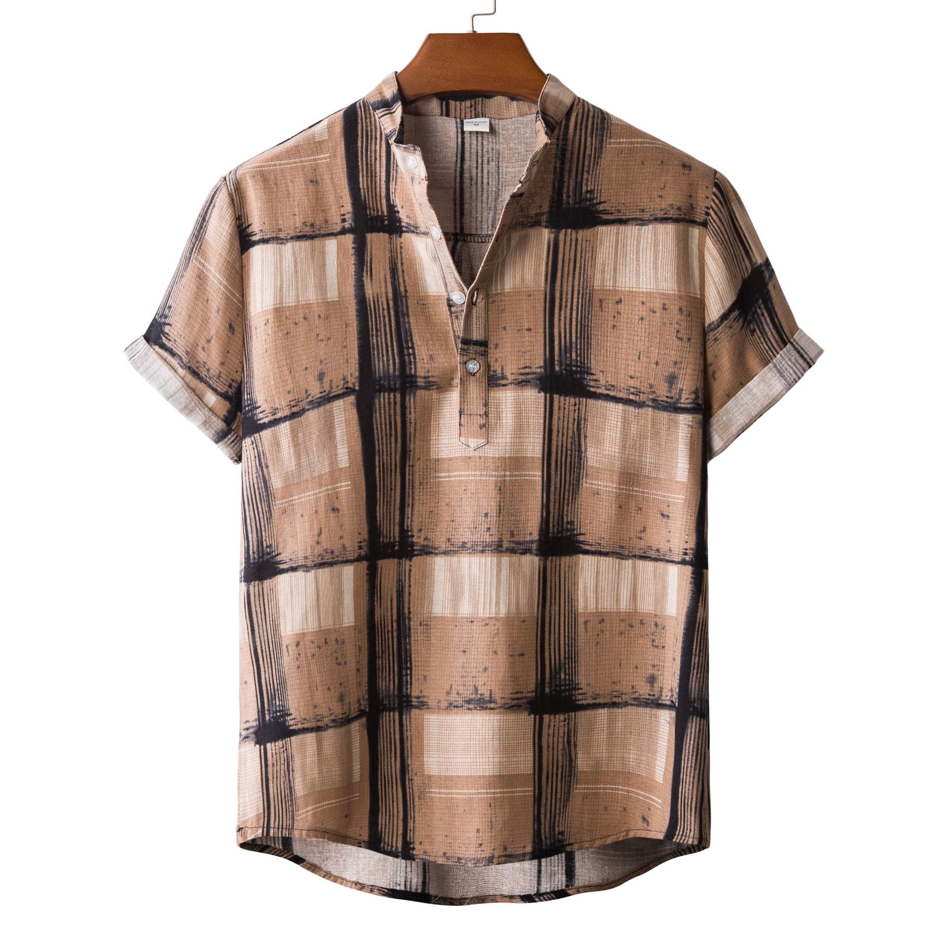 Men's Versatile Casual Linen Floral Shirt apparel & accessories