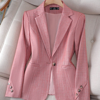 Women's Small Pink Checked Suit Jacket apparels & accessories