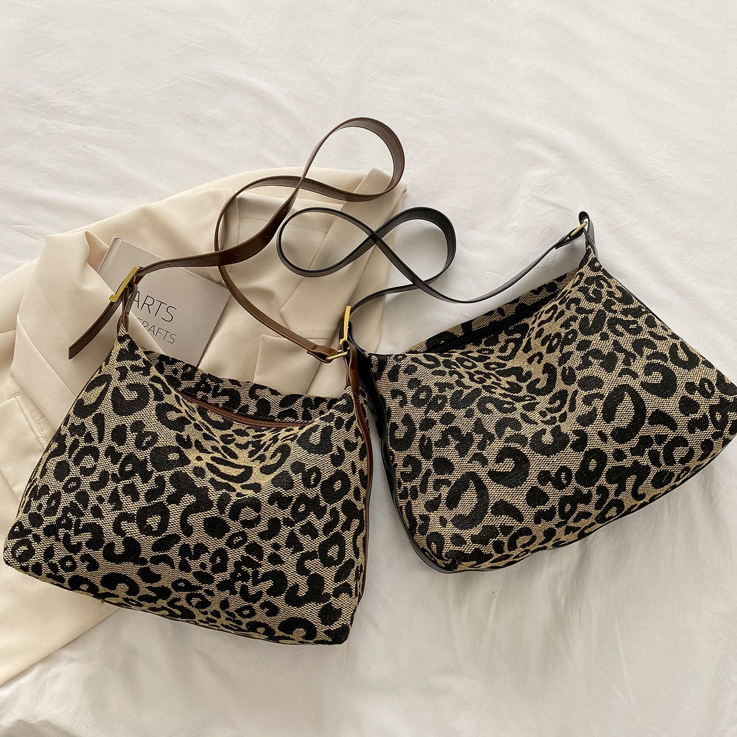 PU Leather Leopard Shoulder Bag Accessories for women