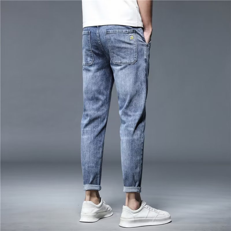 Loose Straight Ripped Stretch Pants men's clothing