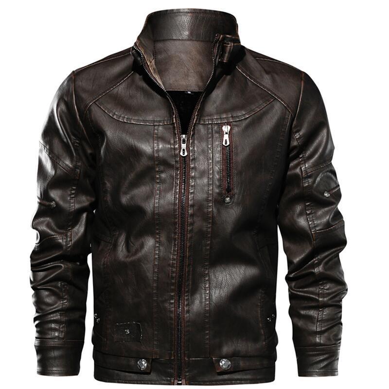 Vintage leatherback coat for motorcyclists men's clothing