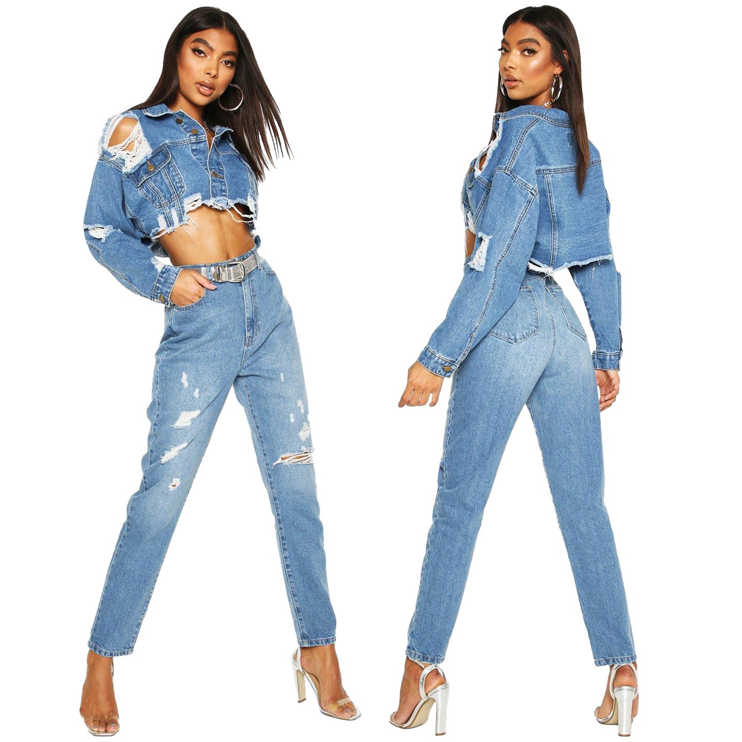 Women's Jacket Cropped Denim Top apparels & accessories