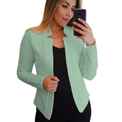Small Suit Long Sleeve Solid Color Cardigan Coat Top apparel & accessories