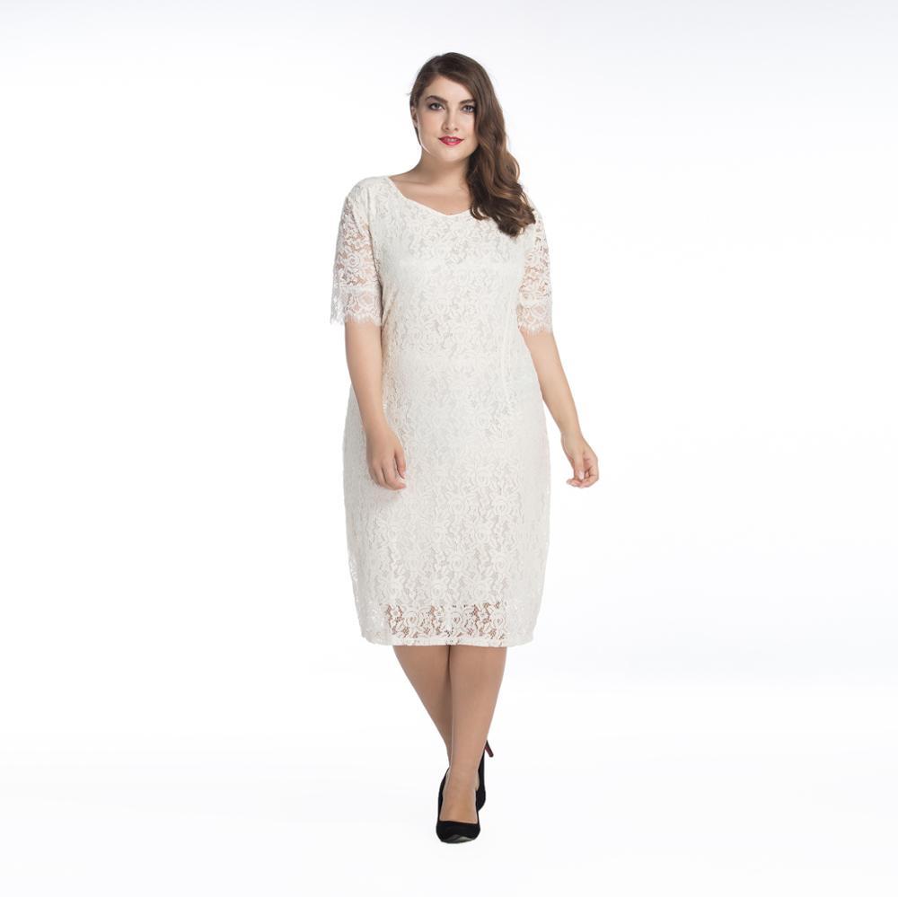 Plus size women's five-point sleeve dress Dresses & Tops