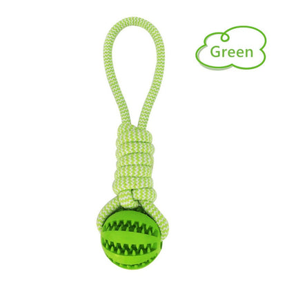 Dog Toys Balls Interactive Treat Rope Rubber Leaking Balls For Small Medium Dogs Chewing Bite Resistant Pet Tooth Cleaning Dog Toys