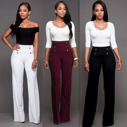 Stylish Slim Personality Double-Breasted Flared Trousers apparel & accessories