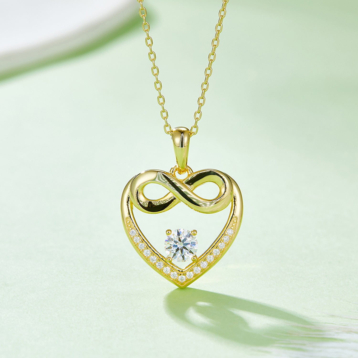 Moissanite 925 Sterling Silver Heart Necklace apparel & accessories