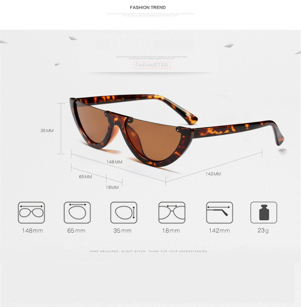 SOLO TU Fashion Trend Semi-Rimless Women Men Sun Glasses apparel & accessories