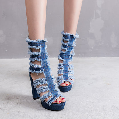 Women's denim sandals apparel & accessories