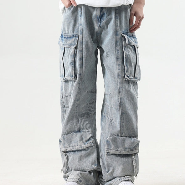 American Street Fashion Heavy Denim Trousers men's clothing