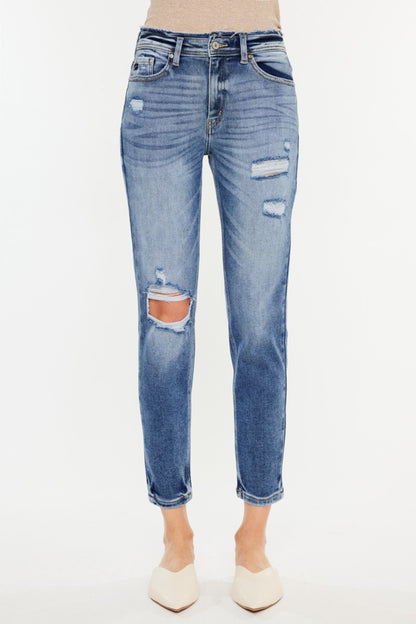 Kancan High Rise Distressed Mom Jeans Bottom wear