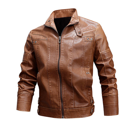 Men's Fashion Loose Lapel Leather Coat apparel & accessories