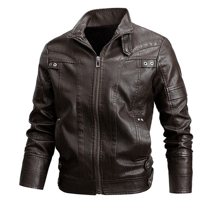 Men's Fashion Loose Lapel Leather Coat apparel & accessories