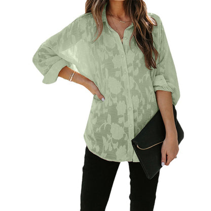 Thin Lapel Shirt Women's Long Sleeve Top apparels & accessories