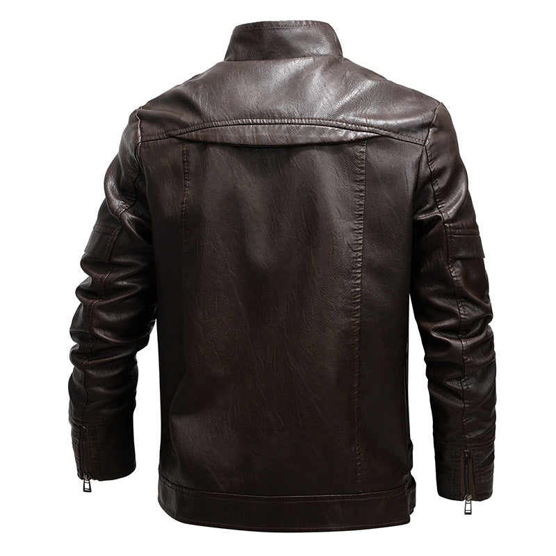 Men's Fashion Loose Lapel Leather Coat apparel & accessories