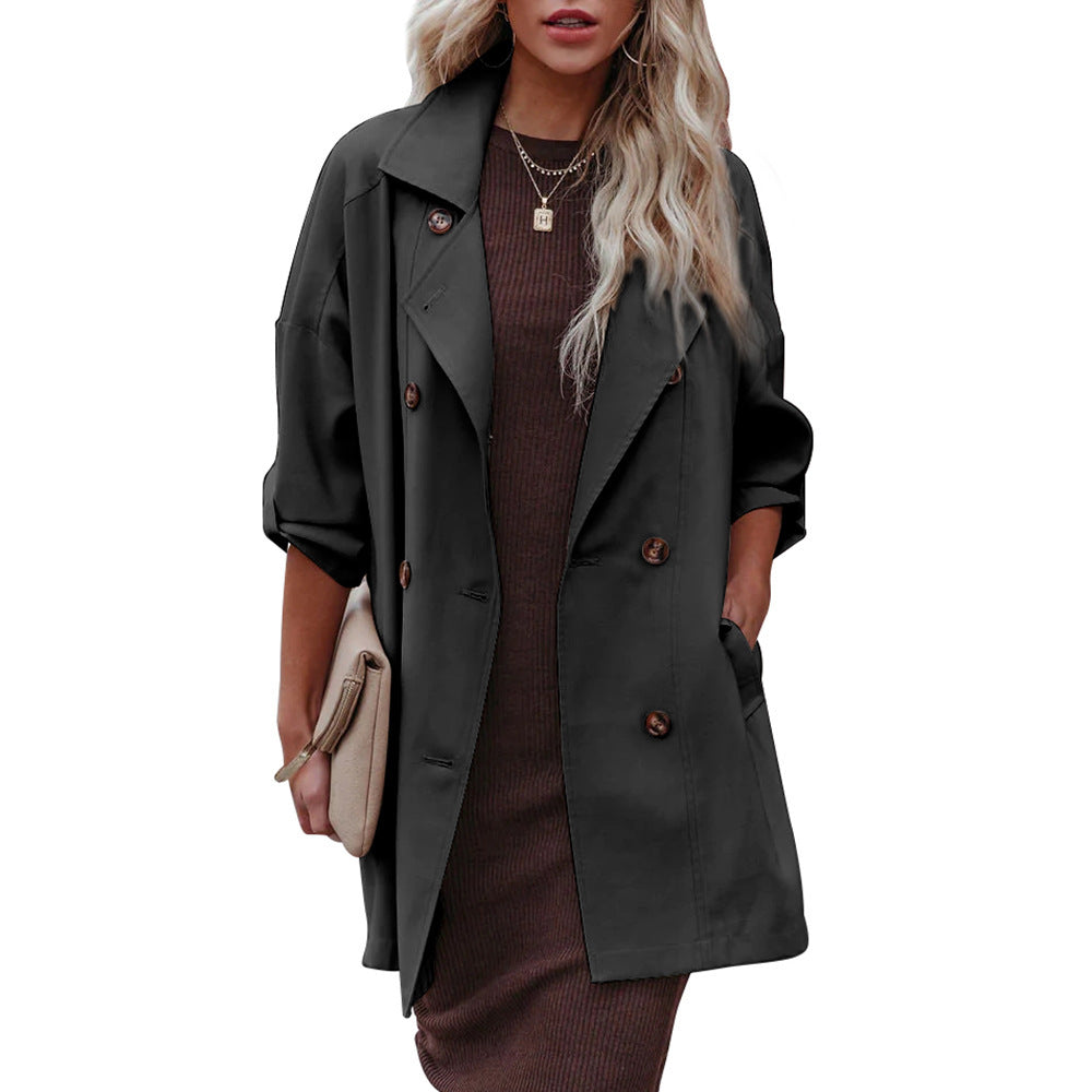 Medium Long Loose Casual Trench Coat apparels & accessories