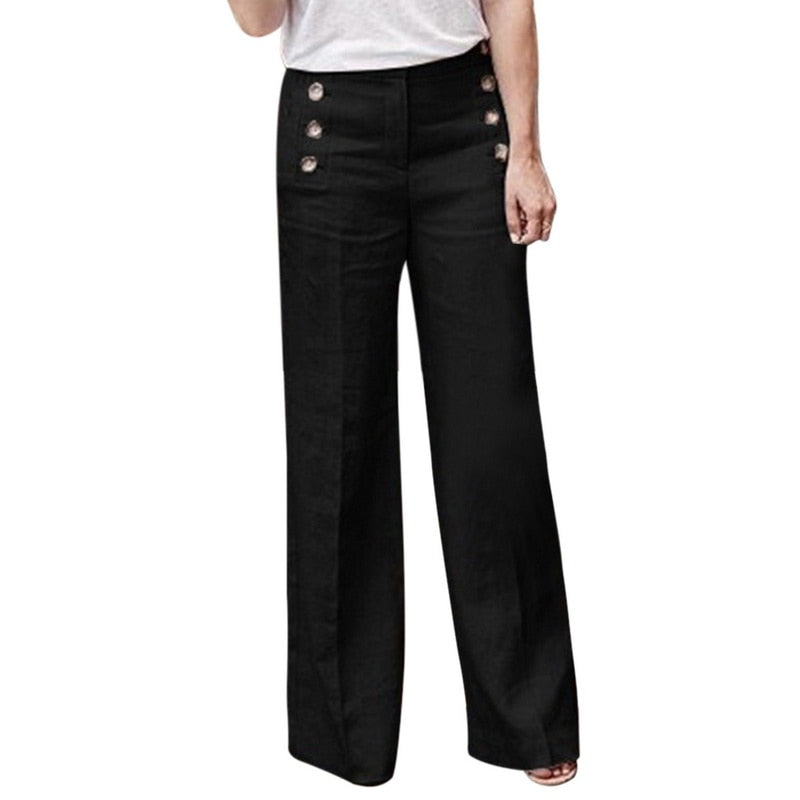 Button wide leg pants apparel & accessories