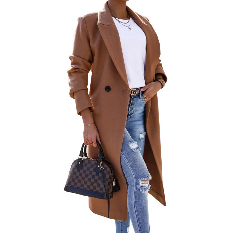 Long Sleeve Lapel Button Split Coat apparels & accessories