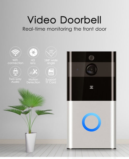 Marlboze 720P WIFI Visual Doorbell Wireless Intercom Doorbell PIR Motion Detection Night View SD card Video Smart Doorbell Ring Gadgets