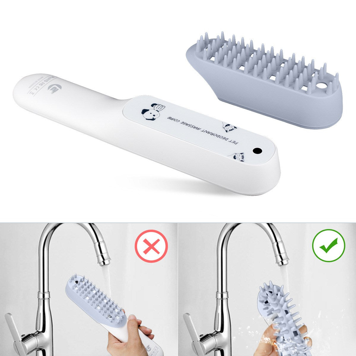 Pet Silicone Massage Brush Deodorant Sterilization Comb 0