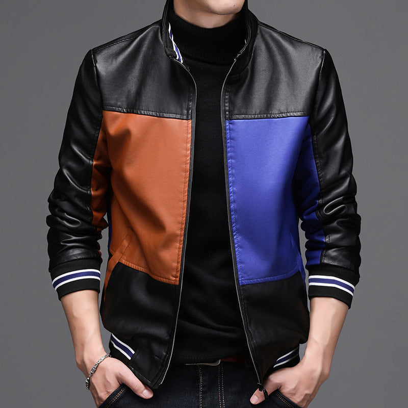 Leather men's casual jacket apparels & accessories