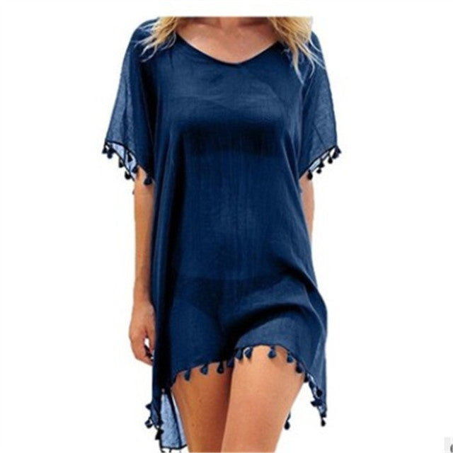 Women Blouses Loose Chiffon Dress Summer Beach Tunic Cover-Up Shirt apparels & accessories