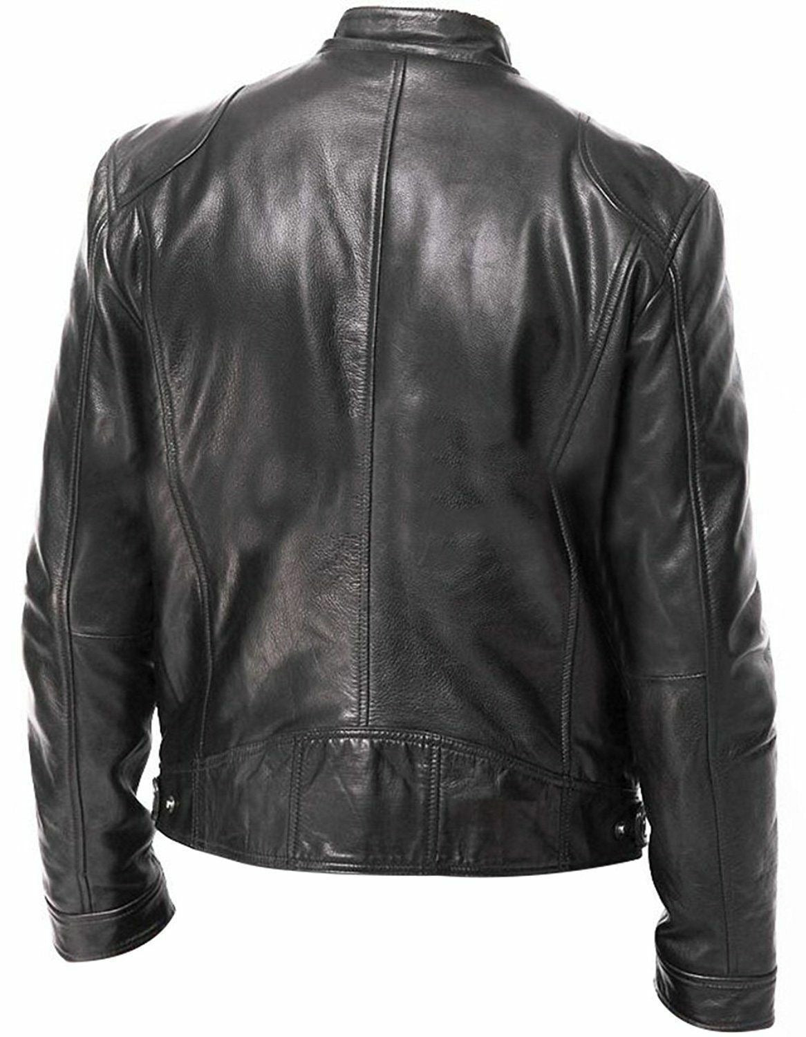 PU Leather Jacket Slim Leather Jacket apparels & accessories