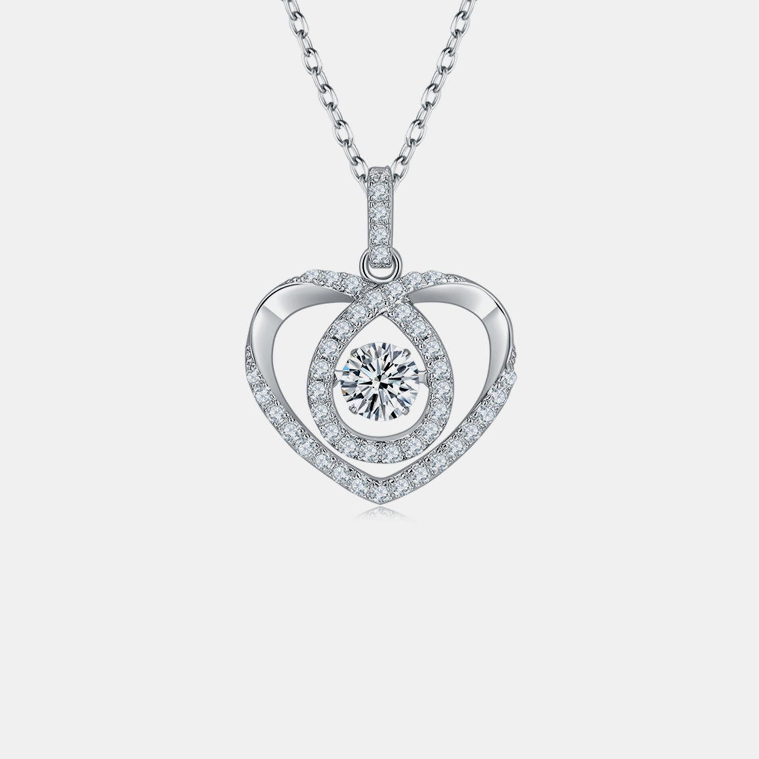 Moissanite 925 Sterling Silver Heart Shape Necklace apparel & accessories