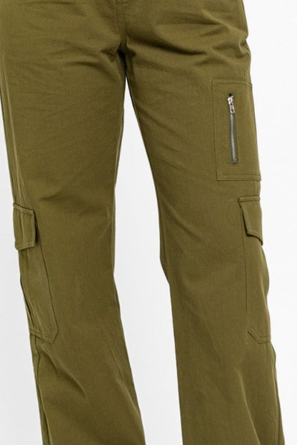 Tasha Apparel High Waisted Wide Leg Cargo Pants Bottom wear