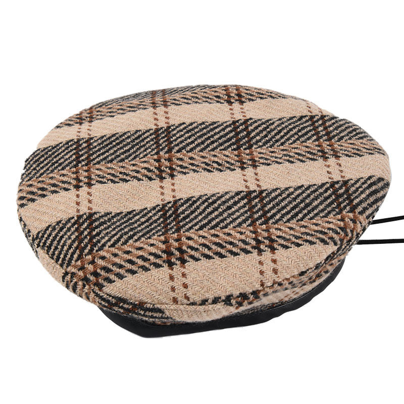 Women's Retro Japanese Plaid Beret Hat scarves, Shawls & Hats