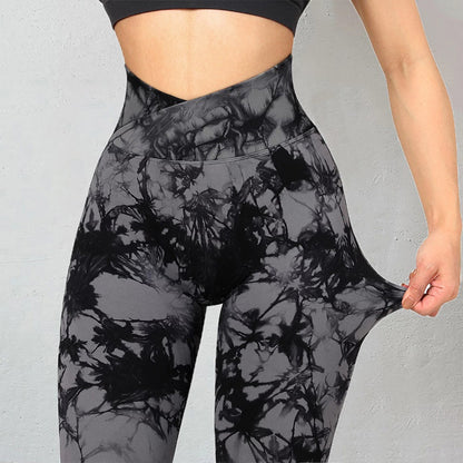 Seamless Tie Dye Leggings Women Yoga Pants 0