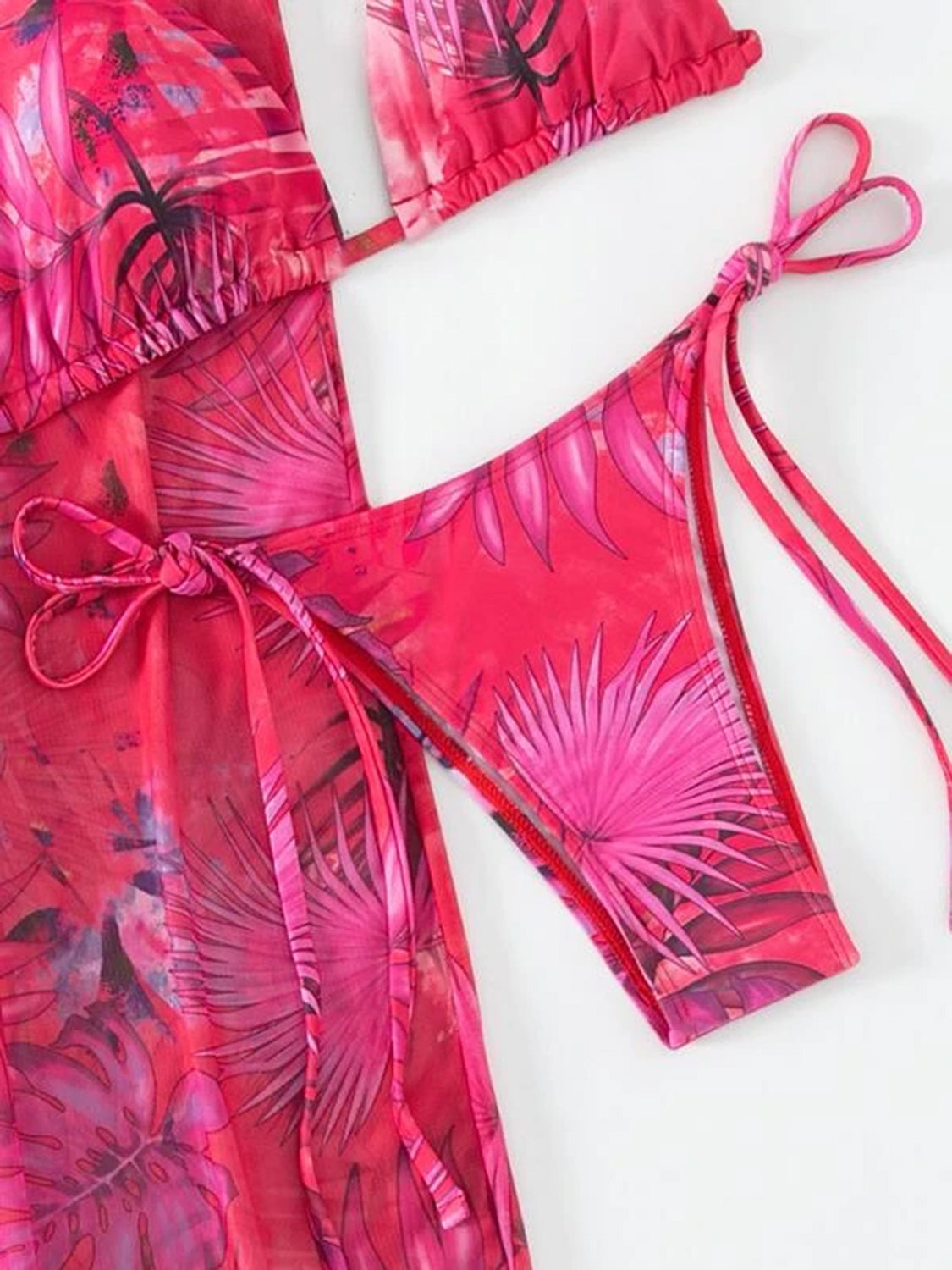 Printed Halter Neck Three-Piece Swim Set apparels & accessories