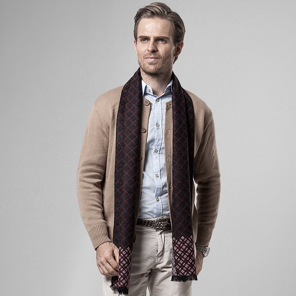 Ethnic classic plaid casual warm scarf Men's Scarves