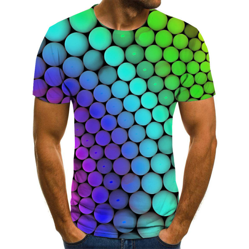 Men's T-shirt summer casual top D printing t-shirt men's T-Shirts & hoodies