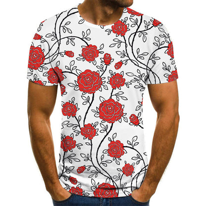 Men's T-shirt summer casual top D printing t-shirt men's T-Shirts & hoodies