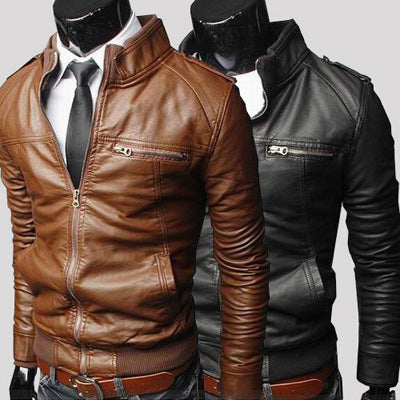 Autumn and winter new style leather men's leather jacket apparels & accessories