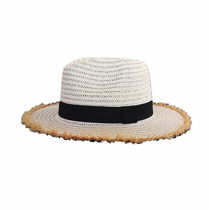 Women Natural Wide Brim Burr Raffia Straw Hats apparels & accessories