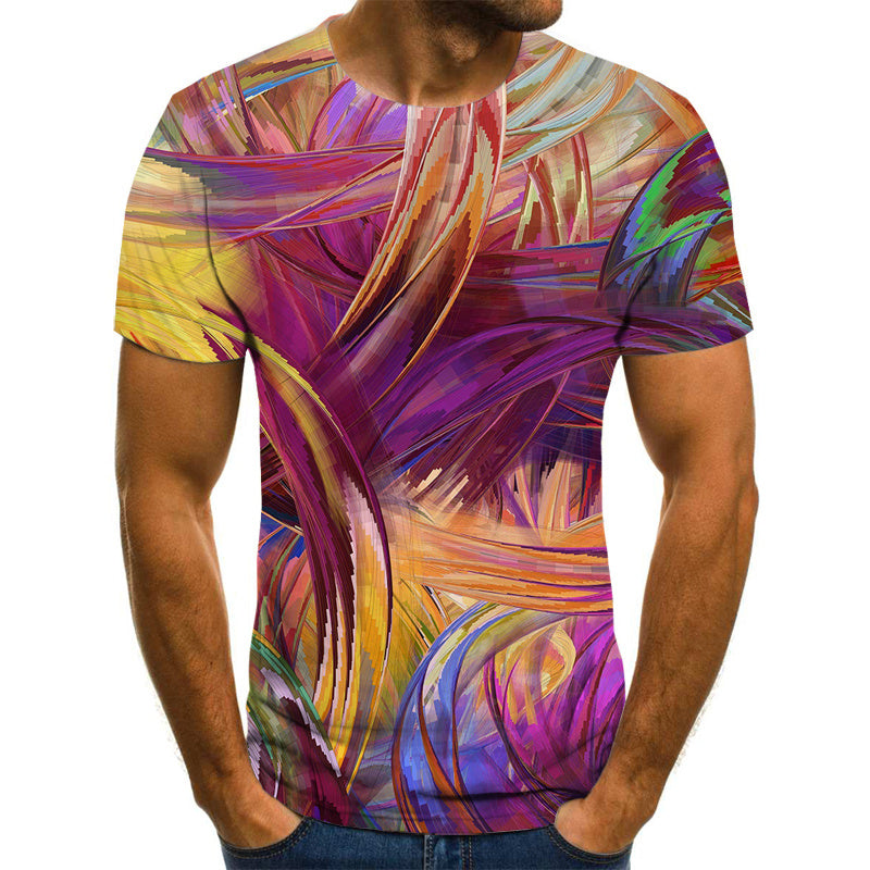 Men's T-shirt summer casual top D printing t-shirt men's T-Shirts & hoodies