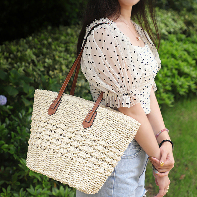 Women's Fashion Hollow Paper Rope Straw Bag apparel & accessories