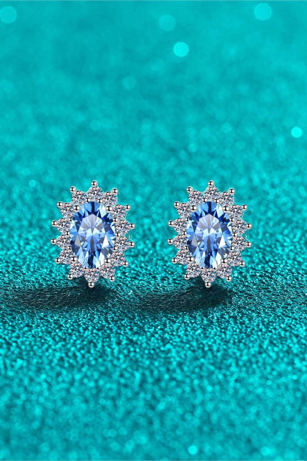 Moissanite Sterling Silver Stud Earrings Jewelry