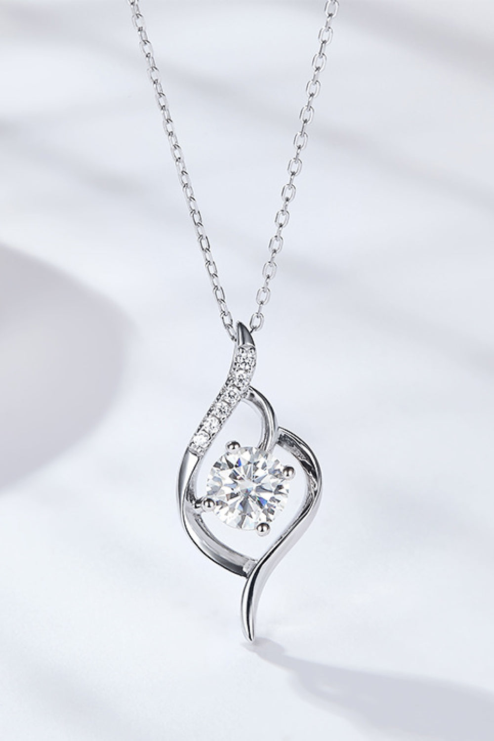 Platinum-Plated 1 Carat Moissanite Pendant Necklace apparel & accessories