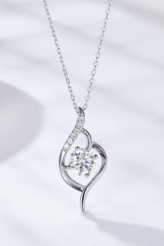 Platinum-Plated 1 Carat Moissanite Pendant Necklace apparel & accessories