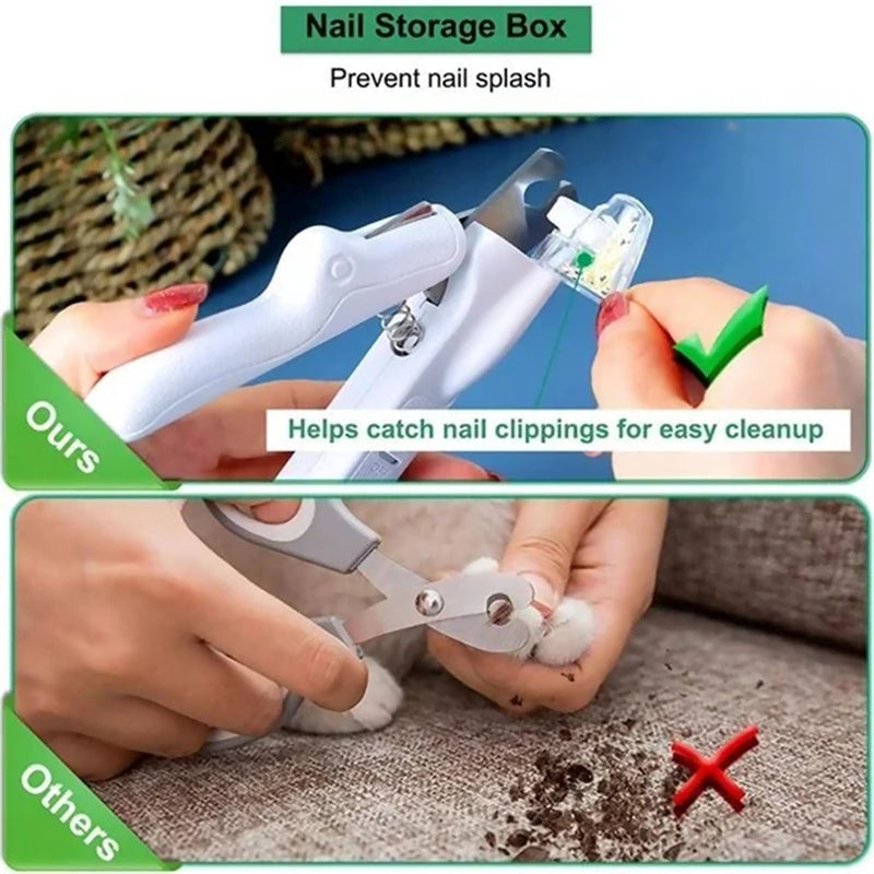 Pet Nail Clippers With LED Light Dogs Cat Nail Scissors 0