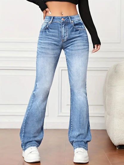 Denim High Waist Loose And Slimming Bootcut Trousers apparel & accessories