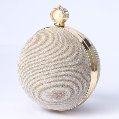 Premium Flash Round Pearl Bag For Women's Retro apparel & accessories